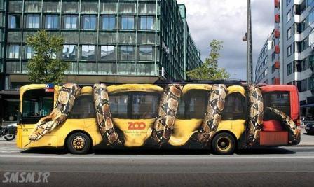 نقاشی بسیار جالب روی اتوبوس + عکس